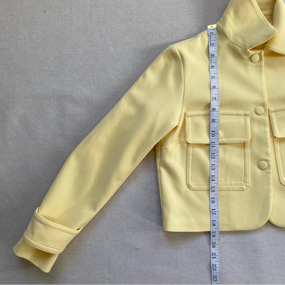Express Cropped Snap Button Front Pastel Yellow B… - image 4